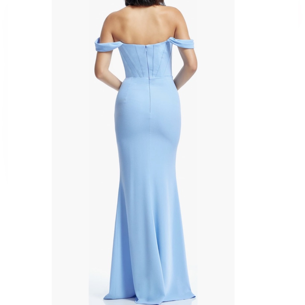 Dress the Population Light Blue Off-Shoulder Maxi Dress - Picture 2 of 7